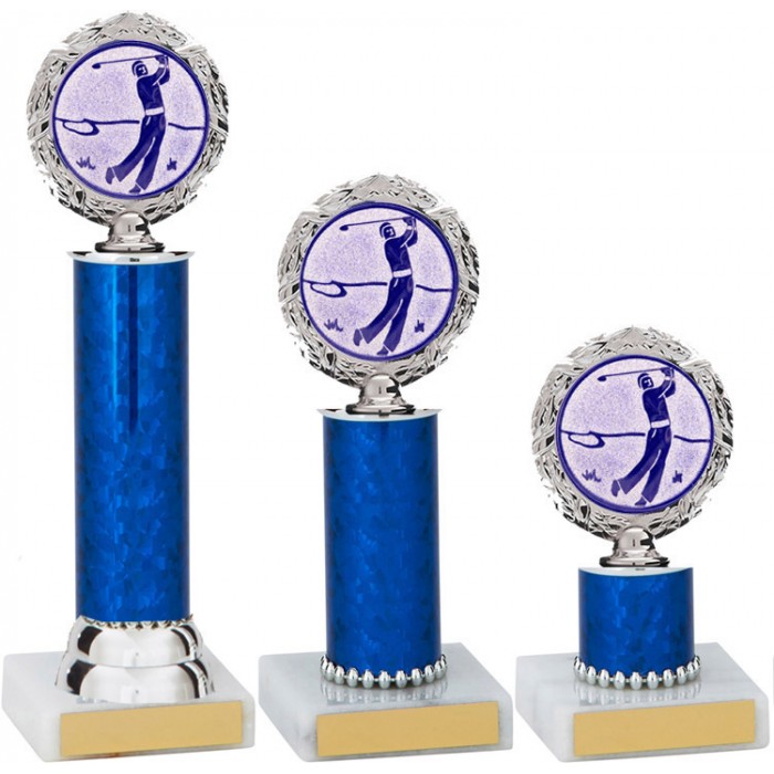 WREATH METAL  GOLF TROPHY  - AVAILABLE IN 3 SIZES - CHOICE OF SPORTS CENTRE 